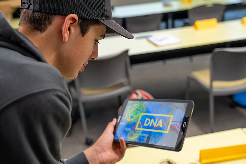 Sterling Gadient learns about DNA in an MSOE Summer Program.